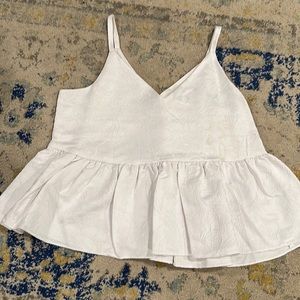 Express white peplum detailed tank top. Size M